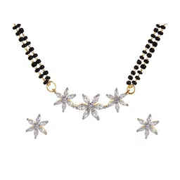 Shayna Black Gold-Plated Mangalsutra Set image 4