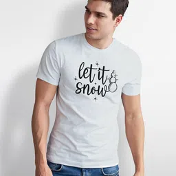 Seekbuylove Typography Printed Round Neck Bio Finish Pure Cotton T-shirt image 2