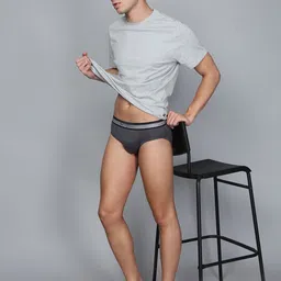 Mast & Harbour Men Pack Of 2 Ultra-Soft & Breathable Basic -BriefMnH_002_BRF_GR/GB/_2PC image 4