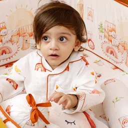 Snuggly Spaces Kids Rainbows & Rain Printed Night suit image 3