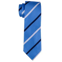 The Tie Hub Men Striped Necktie With Pocket Square & Square Cufflinks Combo Set image 2