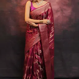 Anjaneya Sarees Woven Design Zari Ethnic Motifs Banarasi Saree image 3