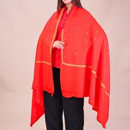 SWI Stylish Floral Embroidered Thread Work Pashmina Pure Woollen Shawl image 2