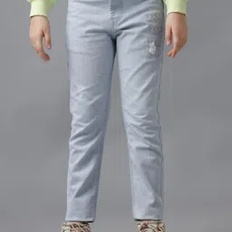 UNDER FOURTEEN ONLY Girls Regular Fit Mid-Rise Mildly Distressed Jeans-picture-42