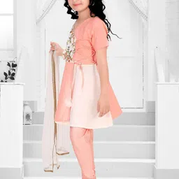 Pragya Exclusive Girl Floral Embroidered Regular Pure Cotton Kurta Sets With Dupatta image 3