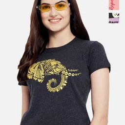 Dreambe Women Pack Of 3 Graphic Printed Round Neck Cotton T-shirts-picture-31