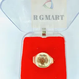 R G MART Unisex Trisakti Rudraksinh With Para Gold Plated Jadit Brass Finger Ring-picture-33