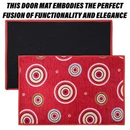 Aura Red & White 2 Pieces Printed Anti-Skid Doormats image 5