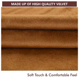 Yellow Weaves Camel Brown Velvet Square Cushion Covers image 5