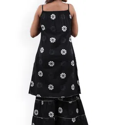 Cloth Bites Ethnic Motifs Printed Shoulder Straps Pure Cotton Straight Kurta with Sharara image 3