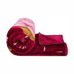 bsb home Pink & Red Mink Mild Winter 300 GSM Double Bed Blanket-picture-27