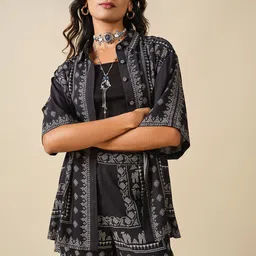 Global Desi Printed Shirt & Shorts Co-Ords-image-42