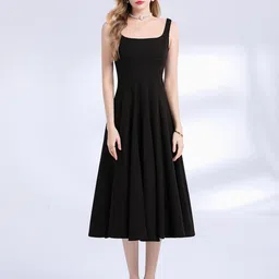JC Collection Women Shoulder Straps A-Line Midi Dress-picture-38