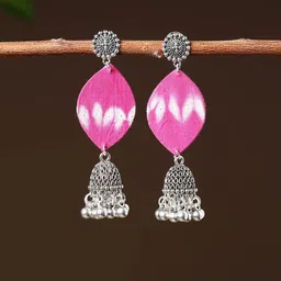 iTokri Rubina German Silver Artificial Beaded Dome Shaped Jhumkas-picture-28