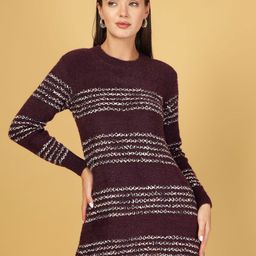 R.Code by The Roadster Life Co. Women Striped Woollen Pullover-picture-26