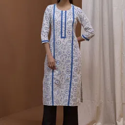 anayna Women Ethnic Motifs Printed Thread Work Kurta image 1