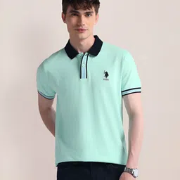U.S. Polo Assn. Men Solid Polo Collar Cotton Slim Fit T-Shirt-picture-38