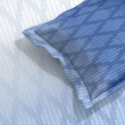 The Happy Pod Blue & White Geometric Pure Cotton Flat Single Bedsheet & 1 Pillow Cover image 3