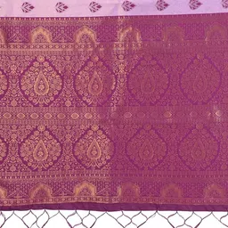 WOVENSTOCK Women Ethnic Motifs Zari Kanjeevaram Saree image 5