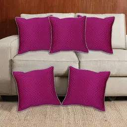 DECOWAT Pink 5 Pieces Embroidered Pure Silk Square Cushion Covers-picture-25