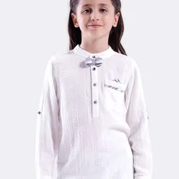 KATE & OSCAR Infants Kids Band Collar Regular Fit Cotton Casual Shirt-picture-18