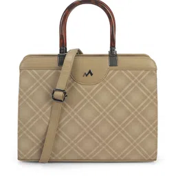 Metro Women Checked Structured Satchel Bag image 2