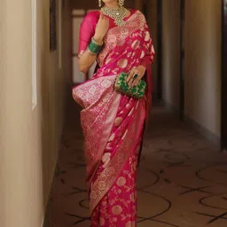 YAMUNE Woven Design Zari Art Silk Heavy Work Banarasi Saree-picture-17