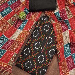 Rangtulika Ethnics Embroidered Unstitched Dress Material-picture-1