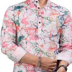 Moda Rapido Men Abstract Printed Daily Straight Short Kurta image 3
