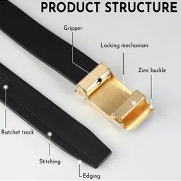 Roadster Men Textured Formal Belt image 4