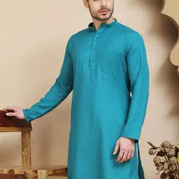anouk mirage Anouk Rustic Mandarin Collar Cotton Straight Kurta-picture-39