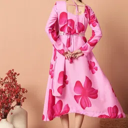 Jash Creation Print Applique Fit & Flare Maxi Dress image 3