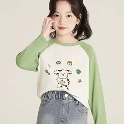 LULU & SKY Girls Printed Pure Cotton Applique T-shirt-image-59