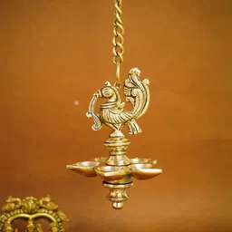 Ekhasa Gold-Toned Brass Pooja Hanging Diya-image-21