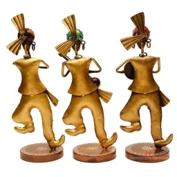 handicrafts paradise Dancing Men Multicolour Metal (Set of 3) Figurines image 4