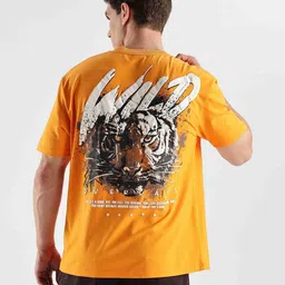 Overlays Blazing Wild Graphic Printed Relaxed Fit Cotton T-shirt-picture-49