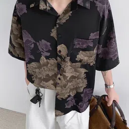 StyleCast x Revolte Floral Printed Spread Collar Drop-Shoulder Sleeves Boxy Fit Shirt-picture-38