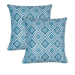 DREAMY URBAN Green Set of 2 Geometric Square Cushion Covers-image-16