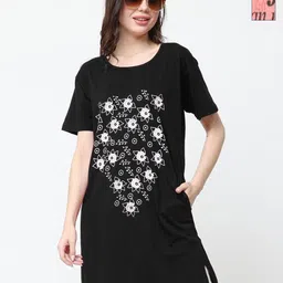 DDASPRATION Women Other Abstract Printed Longline T-shirt-image-90