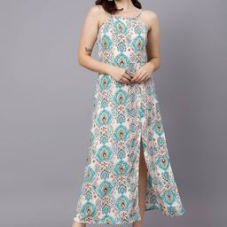 Stylecast X Kotty Women Ethnic Motifs Printed Halter Neck A-Line Maxi Dress-picture-46