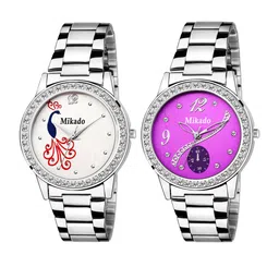 Mikado Women Silver-Toned Pack of 2 Watches 8051-picture-25