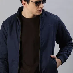 The Roadster Lifestyle Co Men Blue Solid Bomber-picture-14