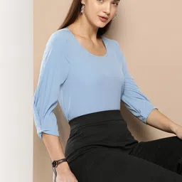 Chemistry Twisted Detail Puff Sleeves Top-image-87