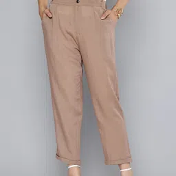 SCOUP Women Straight Fit Pleated Trousers-picture-34
