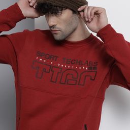 The Indian Garage Co Men Red Printed Sweatshirt-picture-47