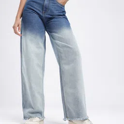 glitchez Women Street Cool 90'S Baggy Fit High-Rise Heavy Fade Jeans image 2