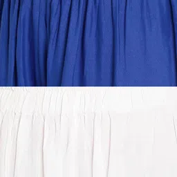 TAG 7 Women Set of 2 White & Blue Solid Flared Palazzos image 2