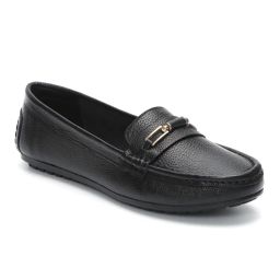 Zoom Shoes Women Black Genuine Leather Loafers-picture-8