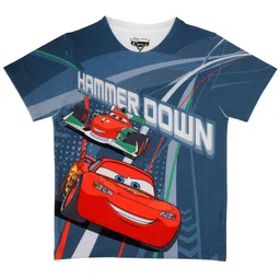 Disney by Wear Your Mind Boys Blue Printed Round Neck T-shirt-image-48