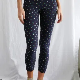 Forever 21 Navy & Yellow Printed Pants-image-72